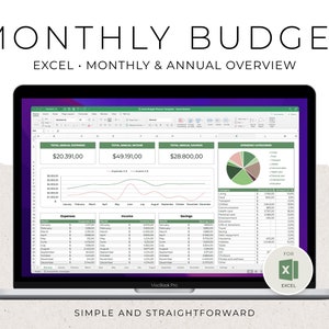 Excel Budget Template, Expense Tracker for excel, Monthly Budget and Finance Planner, Excel Template, Bill Tracker, Monthly Budget