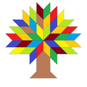 Barn Quilt Colorful Tree SVG