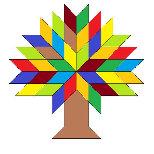 Barn Quilt Colorful Tree SVG