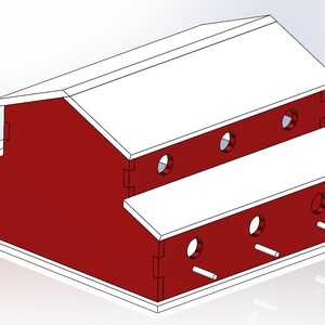 Large Barn Birdhouse with 12 Separate Nesting Boxes SVG