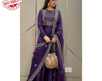 New Designer Party Wear Look Gown, and Bottom-Dupatta Set | Ethnic Wear Gown Set | Partywear Gown For Women | Ethnic Wear For Women