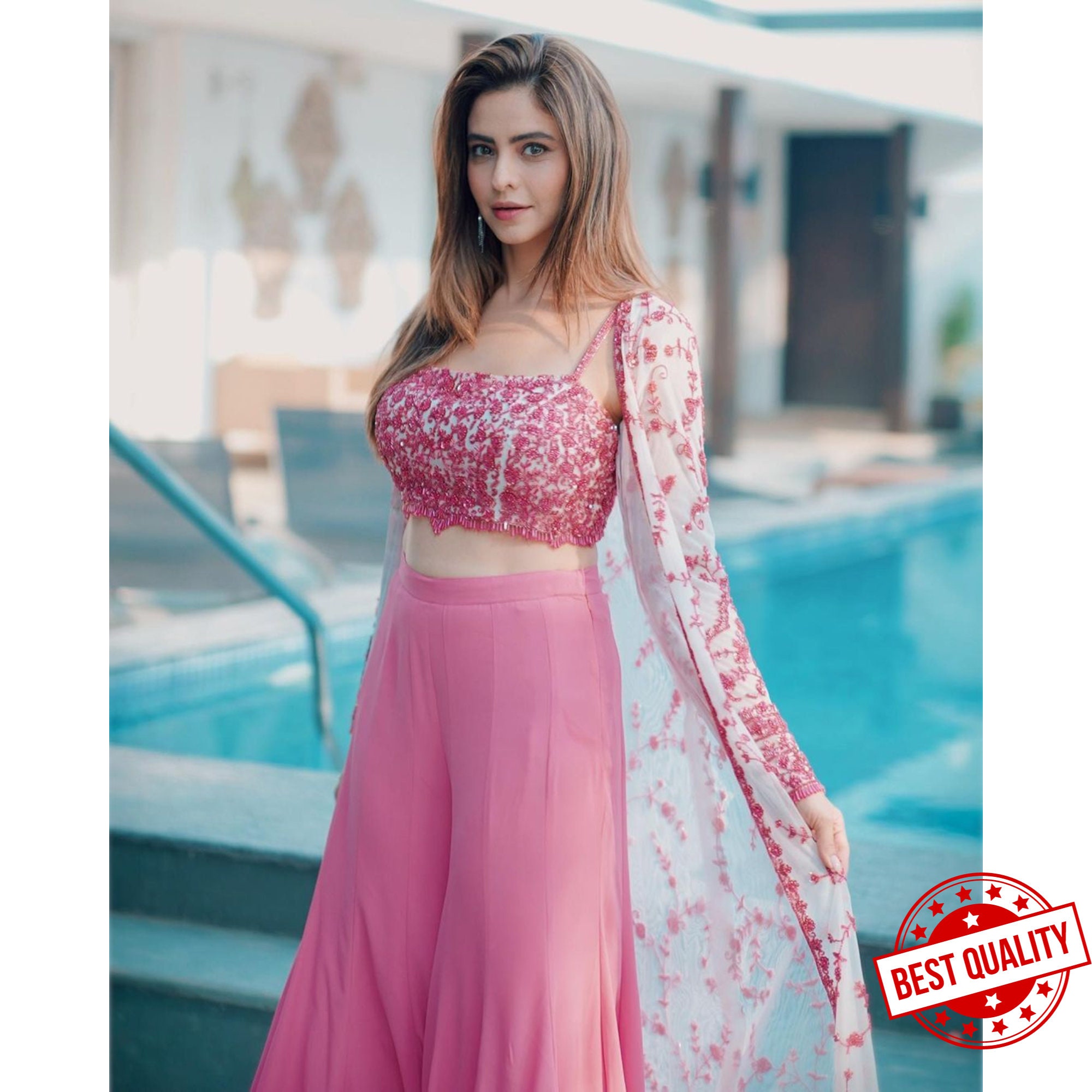 Party Wear Gown With Shrug, Size : Free Size at Rs 1,050 / Piece in Surat |  Sagar Creation