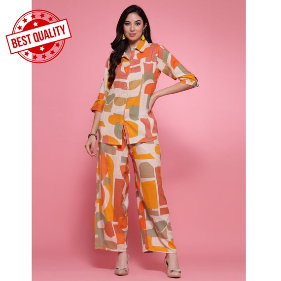 Cotton Casual Wear Printed Cord Set for Women Printed Trending