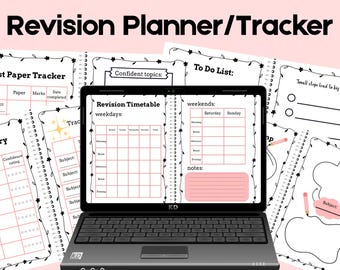 Agenda GCSE imprimable/numérique | Calendrier des révisions, historique des papiers et listes de tâches