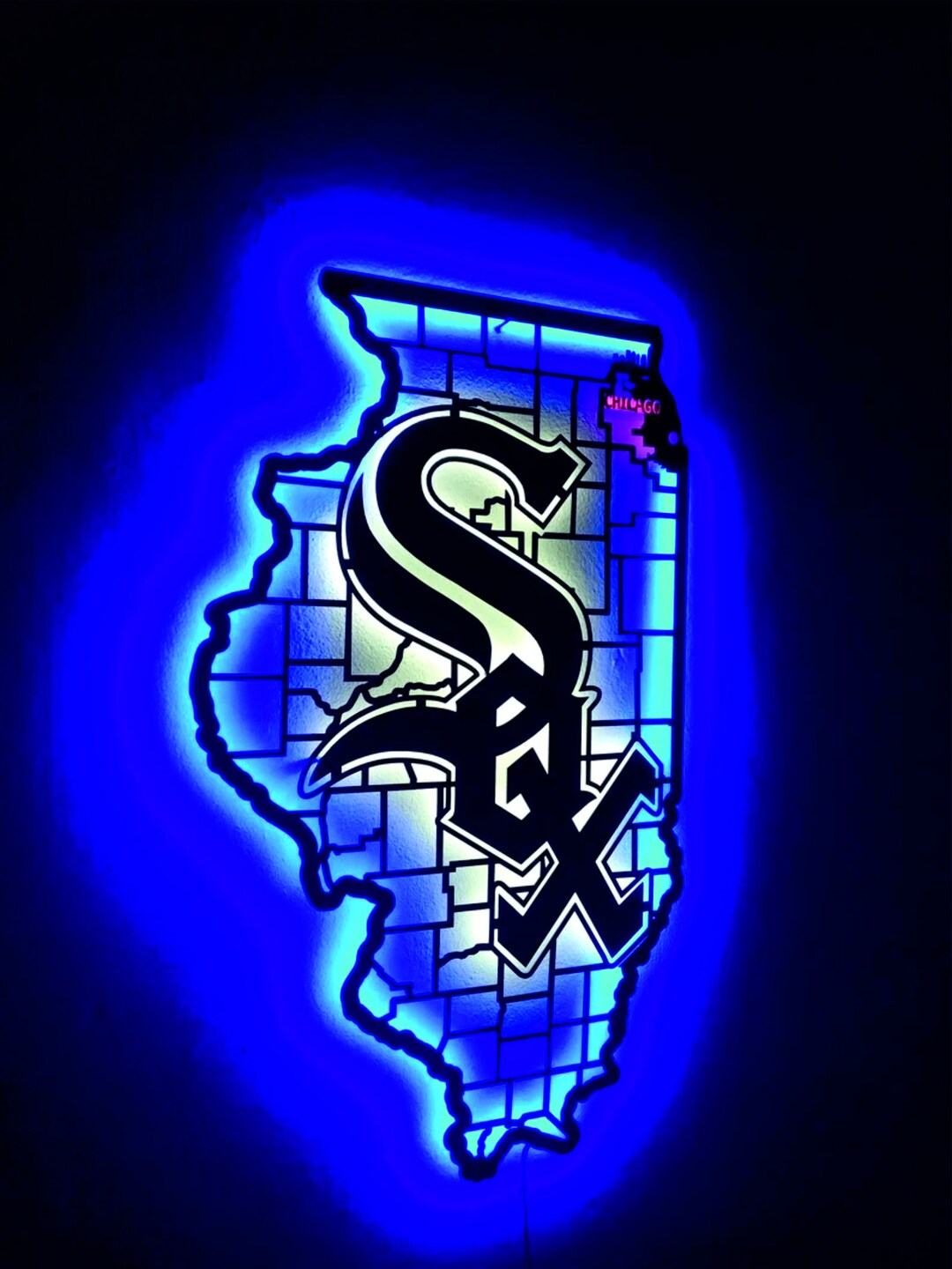 Chicago White Sox Led Wall Sign, White Soxled Decor, White Sox Led Sign ...