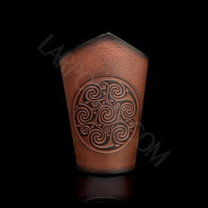 Leather motorcycle wrist cuff / archery / larp / handmade from genuine grain leather by LARPOUTFIT