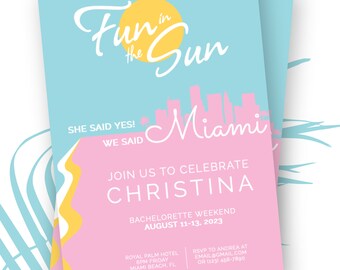 Miami Junggesellenabschiene Einladung