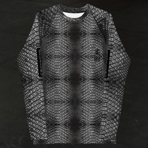 Black Dragon Scale BJJ Long Sleeve Rash Guard for Men image 4