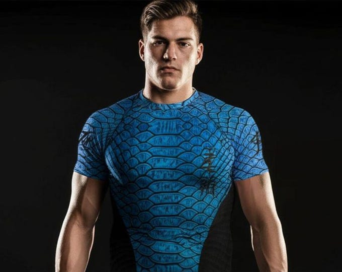 Azure Dragon Short Sleeve Rash Guard for Men