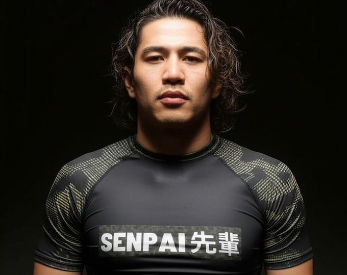 Senpai Camo Short Sleeve Rash Guard for Men