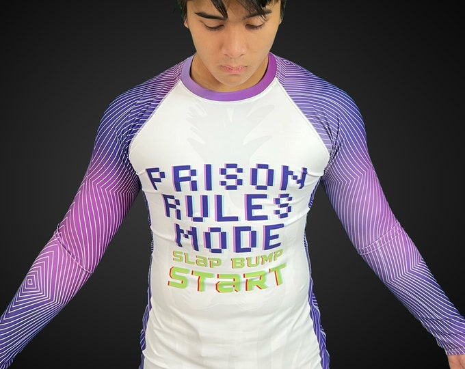 Prison Rules Mode BJJ Long Sleeve Rash Guard for Men