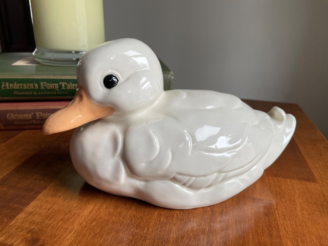 Vintage Ceramic White Duck Etsy