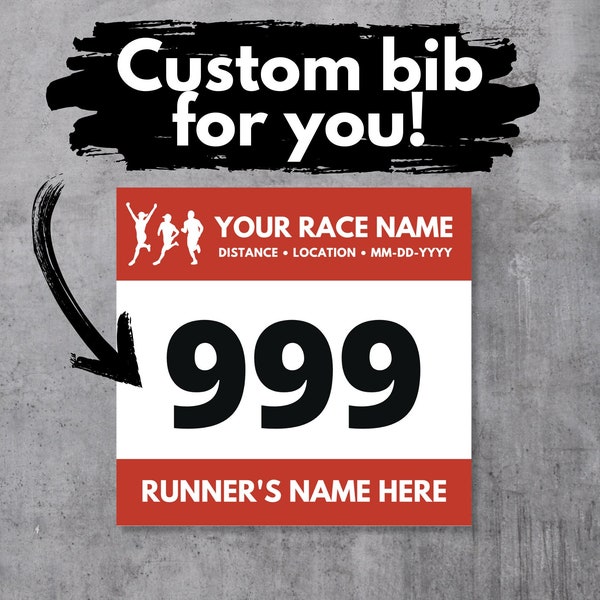 Custom Race Bib For You • Digital Download Editable Running Bib • Race Bib • Marathon Bibs • Personalised Race Bib