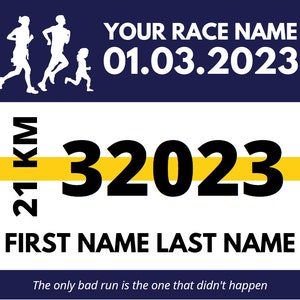 Printable Race Bib Fully Customizable Template | Editable Running Bib ...