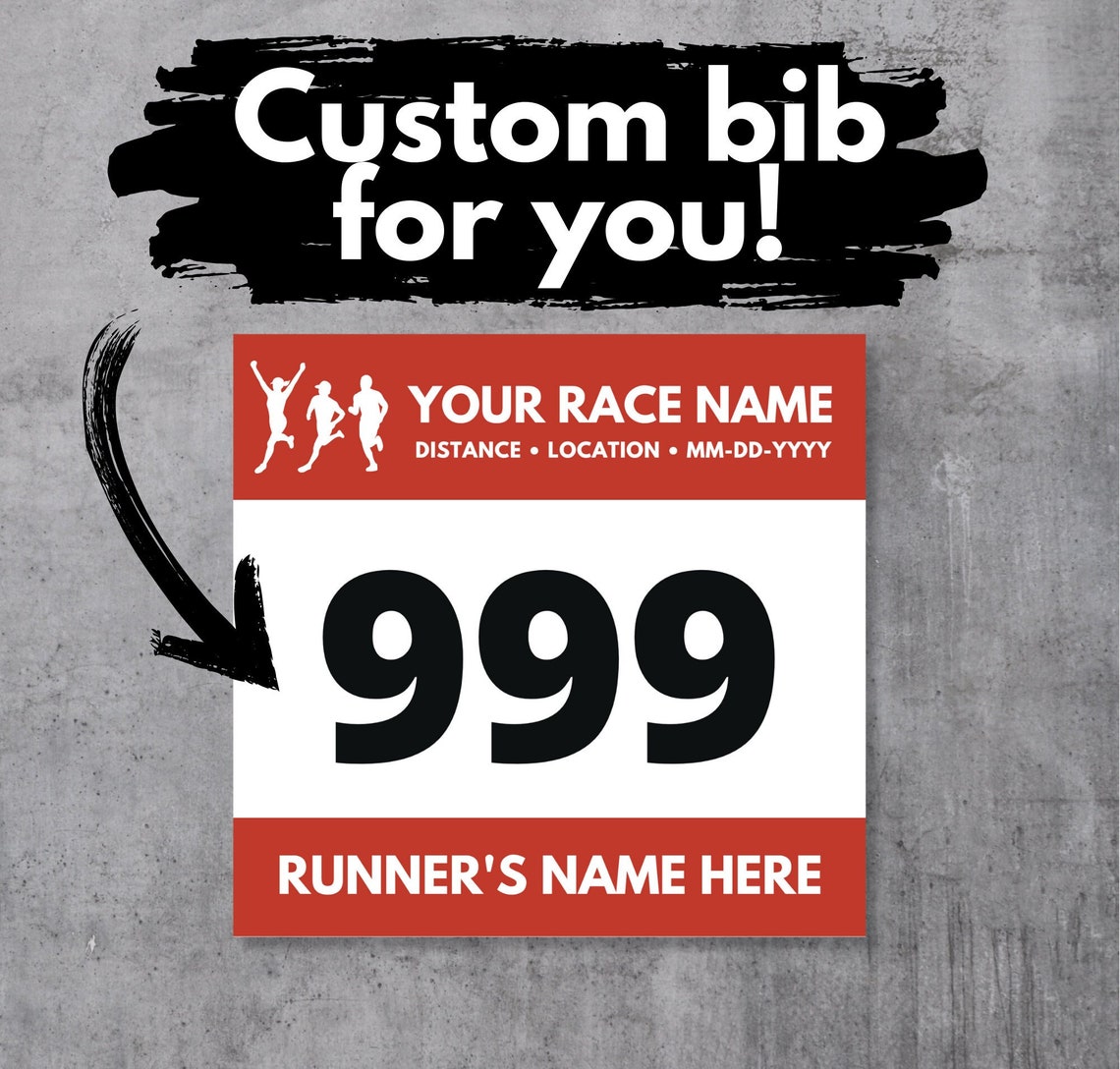 Custom Race Bib for You Editable Running Bib Race Bib Marathon Bibs