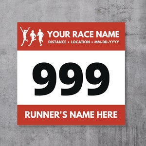 Editable Race Bib Fully Customizable Template • Editable Running Bib • Canva Template