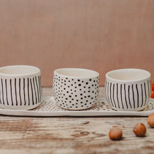 handmade ceramic glasses, coffee cups, original liqueur glasses, coffee cups