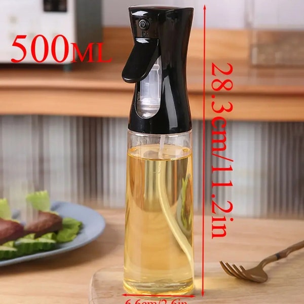 1pcs 300ml Black Oil Spray Bottle for Cooking Kitchen Tools Household Kitchen Olive Oil Essentials