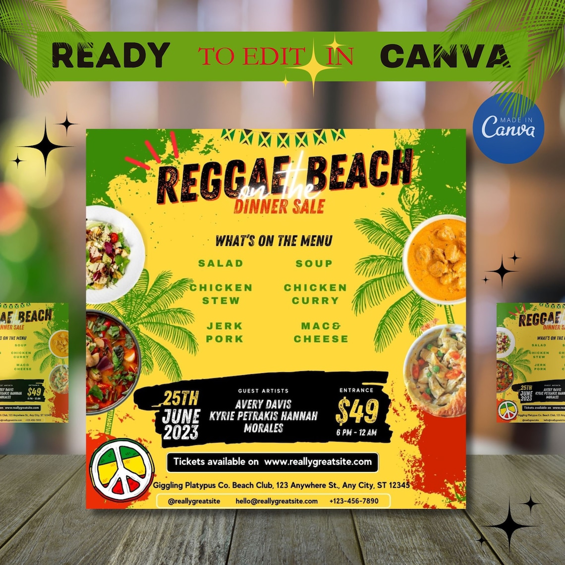 Jamaican Food Menu Jamaican Restaurant Caribbean Restaurant Catering Flyer caribbean Food