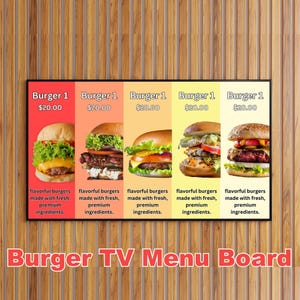 Animierte TV Menü TV Vorlage: Fast Food Restaurant Design (Digitaler Download)