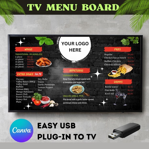 Menu Board For Restaurant, Menu Board Template, Restaurant Menu Board, Minimalist Restaurant Menu Board, Minimalist Price list Board, Canva