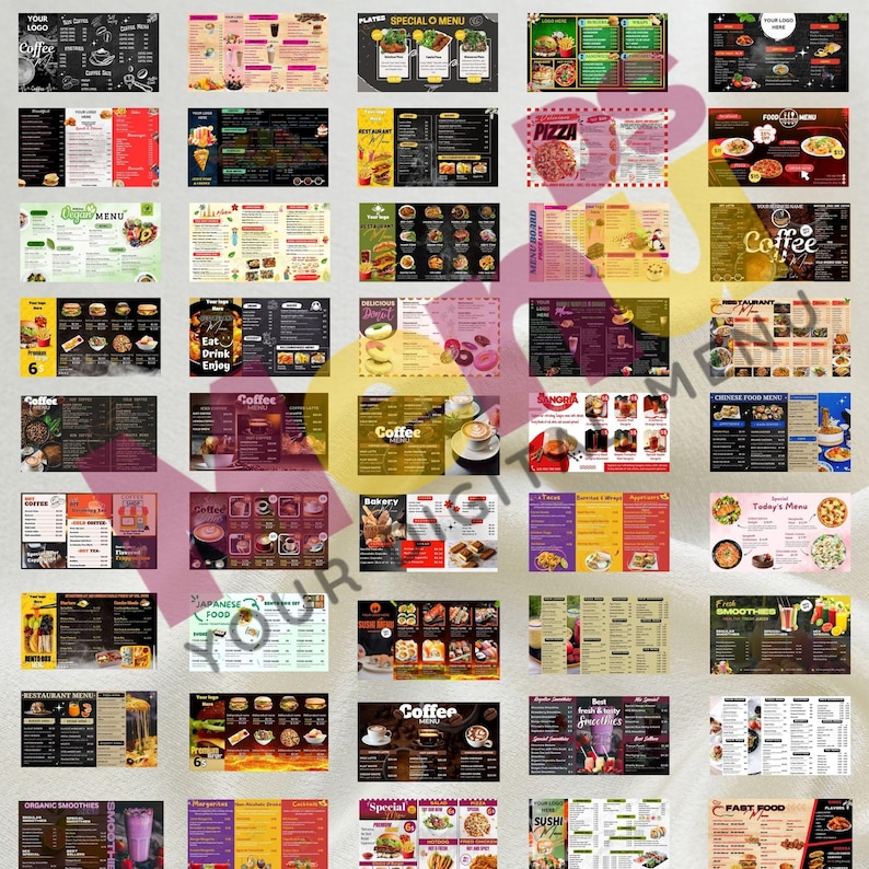 Editable Canva TV Menu Board Bundle, Restaurant Digital Display ...