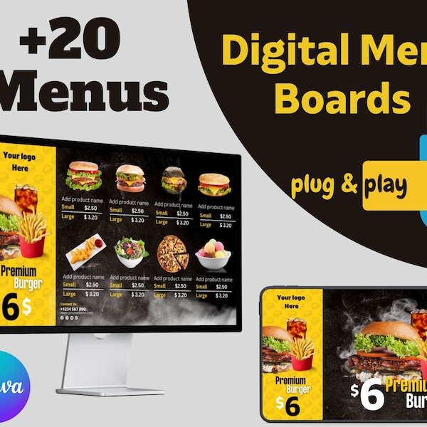 Top 20 Digital Menu Board Software 2023 List, Canva Templates.