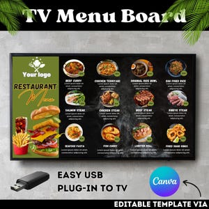 Pannello del menu TV per ristorante, Pannello del menu TV digitale del ristorante, Schermo di visualizzazione del menu del ristorante, Segnaletica TV digitale, Segnaletica digitale del ristorante