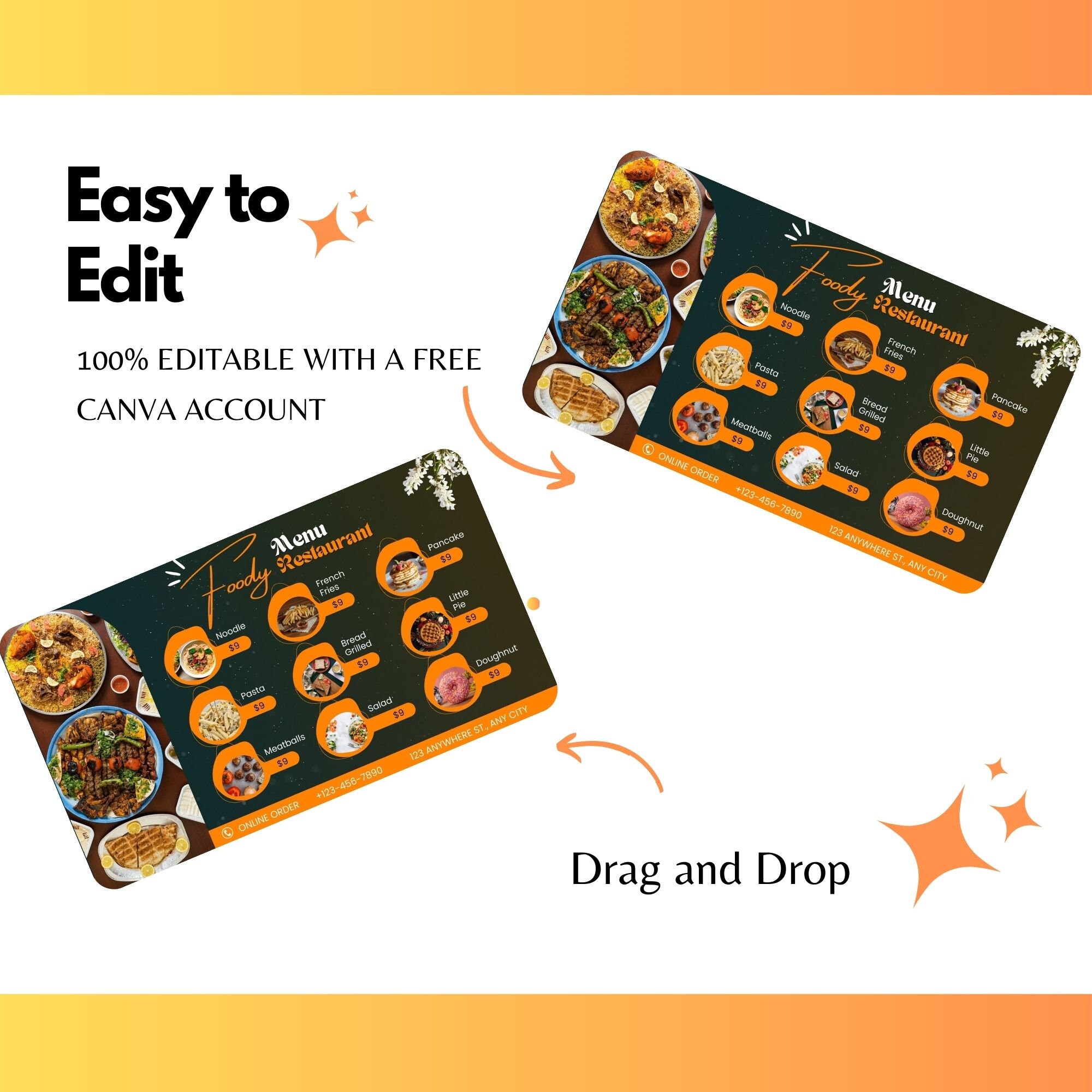Restaurant Menu Board, Menu Board for Restaurant, Menu Board Template ...