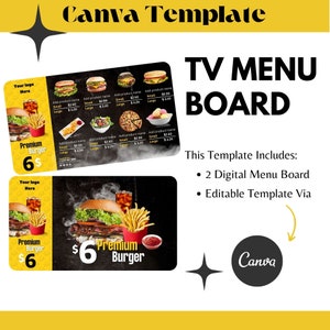 Modern Tv Menu Board for Restaurant, Pizza Menu, TV Menu Board , Burger ...