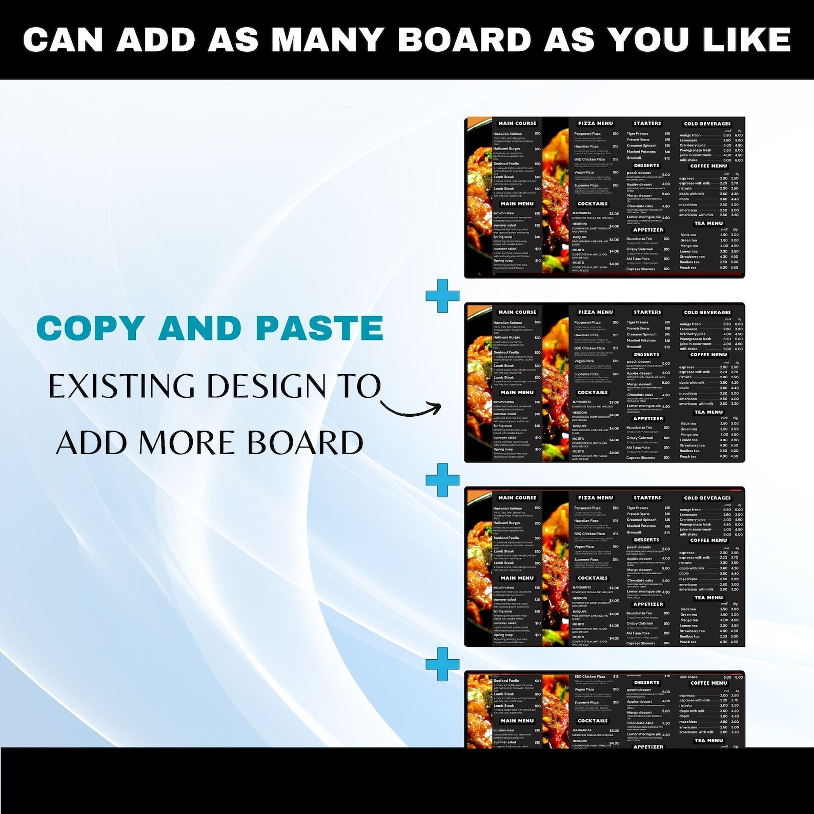 DIY Digital Menu Board Template – Editable Canva Design for Restaurant ...