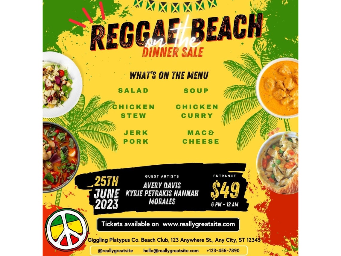 Jamaican Food Menu Jamaican Restaurant Caribbean Restaurant Catering Flyer caribbean Food
