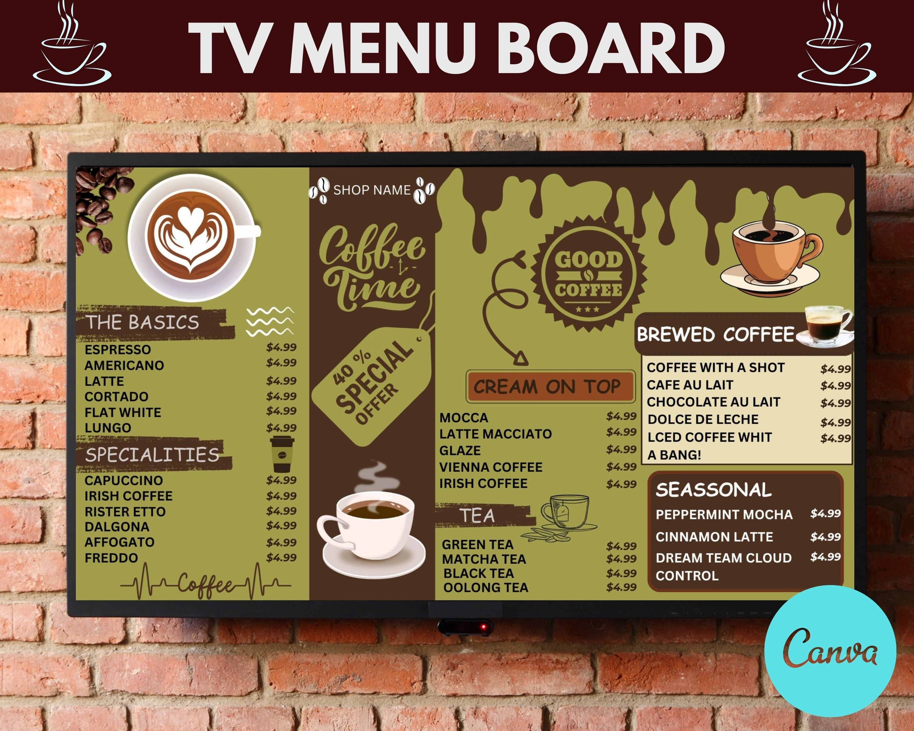 cafe menu board design