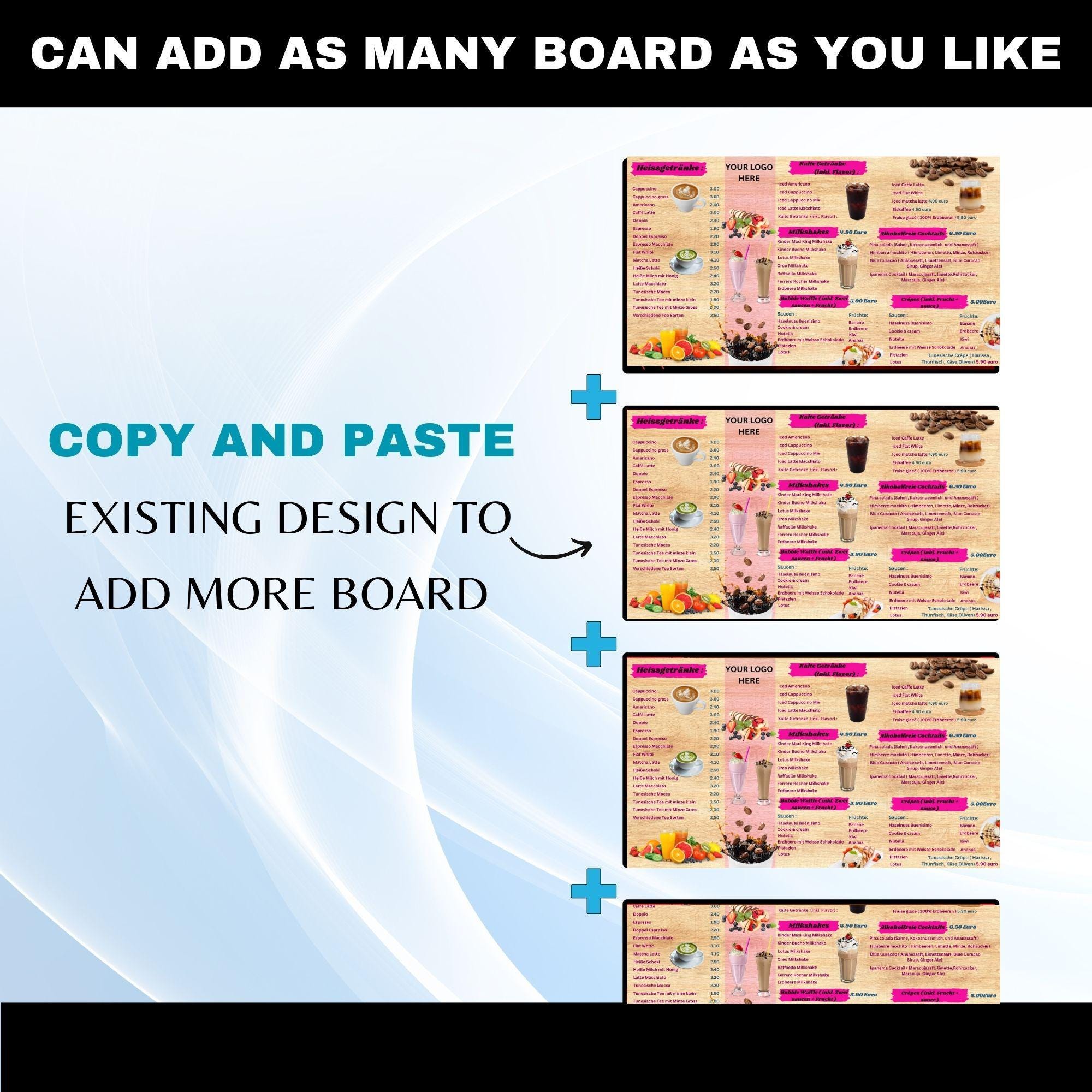 Menu Board for Restaurant, Menu Board Template, Restaurant Menu Board ...