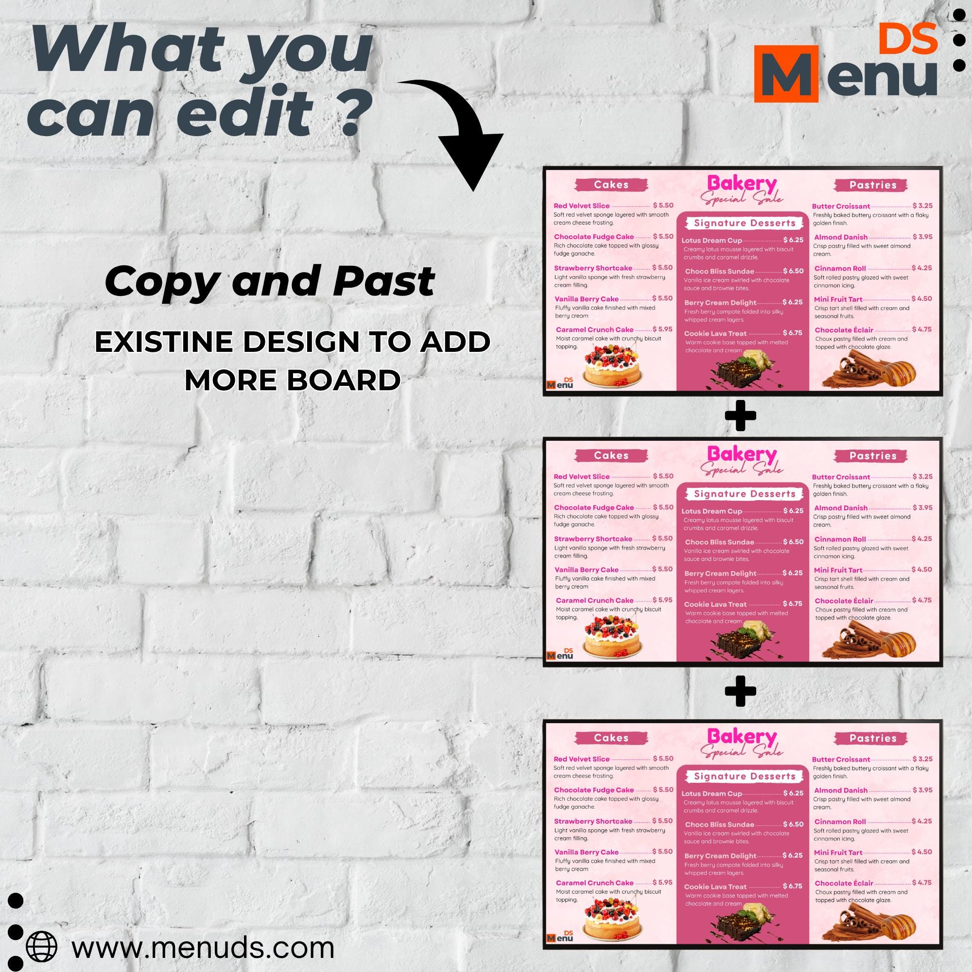 Animated TV Menu Board Template for Canva, Editable Digital Restaurant ...