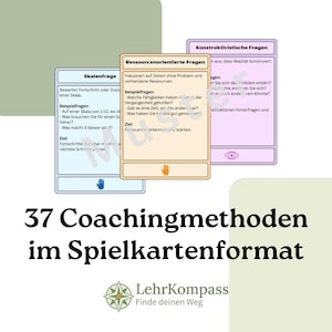 37 Tarjetas de Métodos de Coaching (PDF) | Conjunto de tarjetas de coaching sistémico y orientado a soluciones para coaching y consultoría.