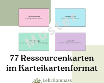 77 Resource Cards PDF | Coaching Cards for Self-Reflection, Therapy & Personal Development