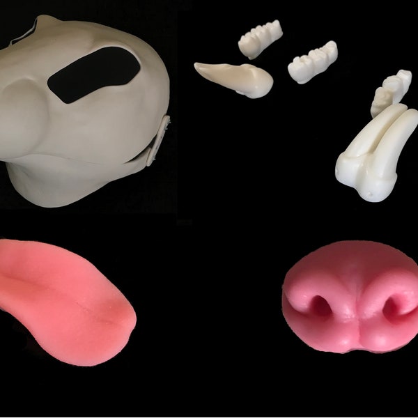 DIY FULL SET realistic rodent resin head base with accessories / ideal for rat mouse chipmunk skaven fursuit and cosplay mask