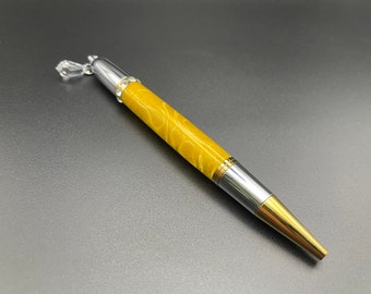 Yellow Swirl Acrylic & Chrome Diva Twist Pen