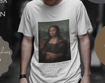 Mona Lisa T Shirt Design By Leonardo Da Vinci - Vintage, Classical Renaissance Art Printed On 100% Cotton, Classic Style Tee, A Perfect Gift