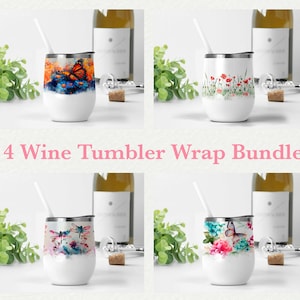 Wikkelbundel wijnbeker, vlinder, libel png, sublimatieontwerpen, bloemen 12 oz beker sjabloonbundel, bruiloft 12 oz wijnbeker png