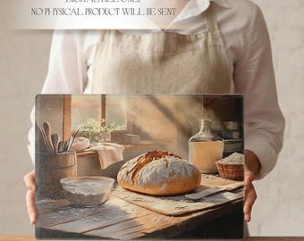 Cutting Board Sublimation Designs, Baking Supplies Png, Sourdough Illustration, Glass Chopping Board Designs, Christmas Baking Lover Gifts