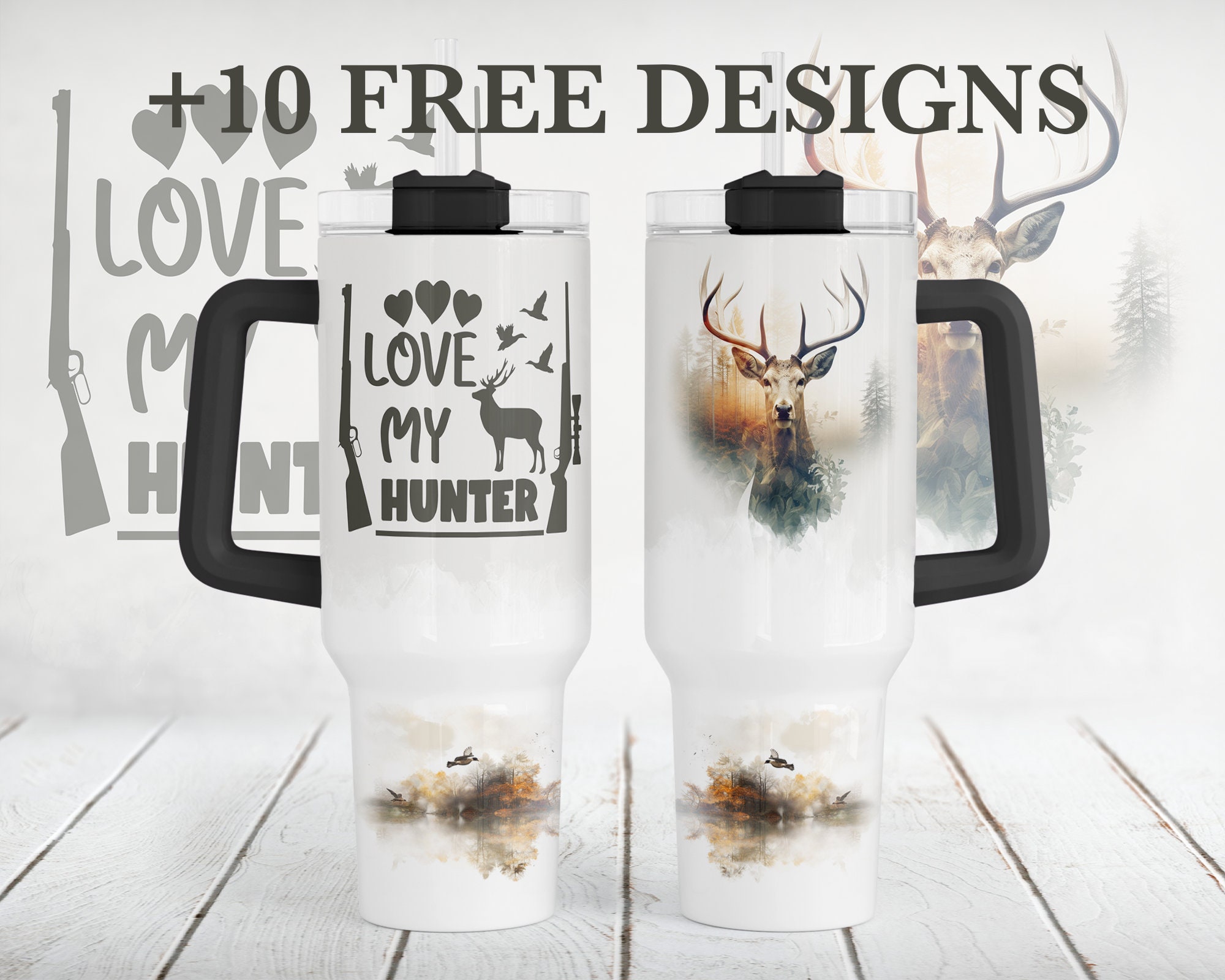 Deer Print Design 40 Oz Tumbler for Men