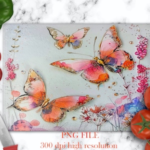 Glass Chopping Board Designs Floral Sublimation Designs Glass Cutting Boards With Butterfly Wildflowers Kitchen Gifts Mother&#39;s Day Present