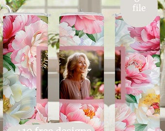 Picture Tumbler Wrap, Custom Photo Tumbler Png, Sublimation Designs For 20oz Skinny Cups, Seamless, Unique Gifts For Her