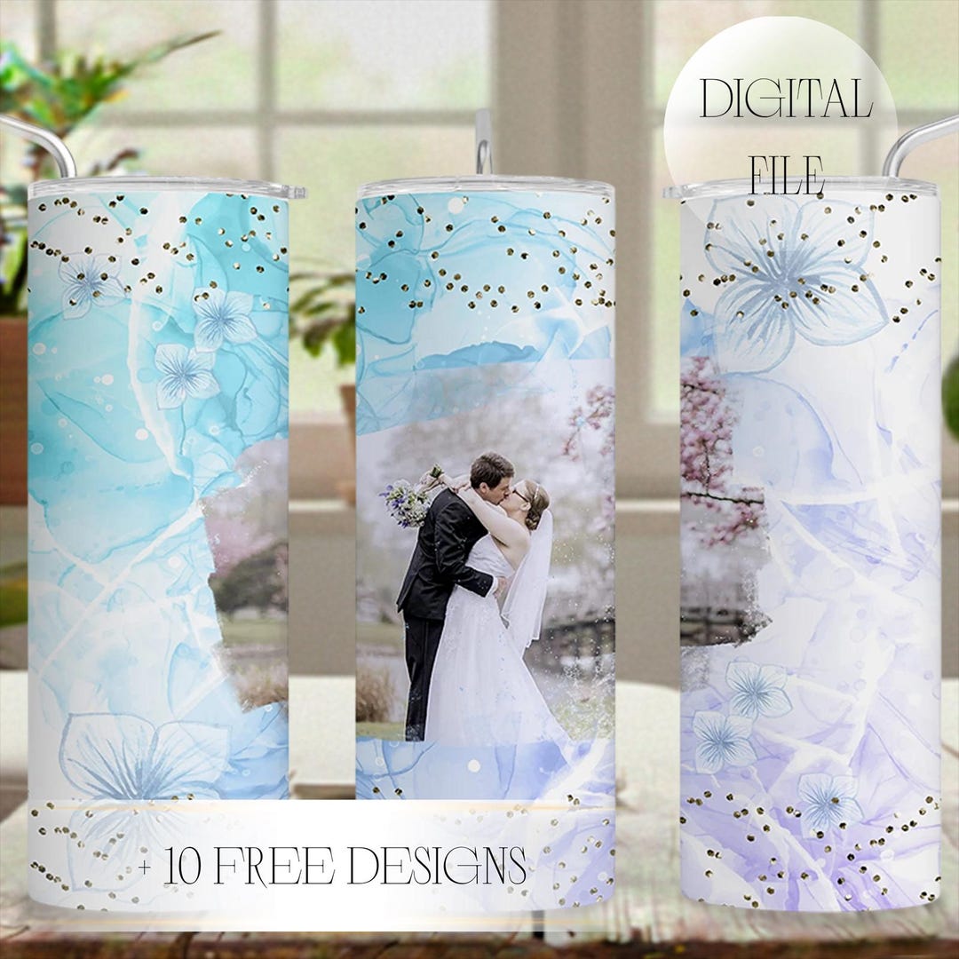 Photo Tumbler Wrap for 20 Oz Skinny Cups, Couple Tumbler Template With ...
