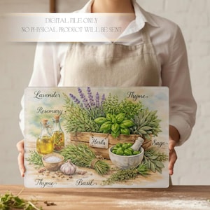 Glass Cutting Board Designs, Provence Herbs Png, Sublimation Designs Downloads, Glass Chopping Board Designs, Mother's Day Gifts
