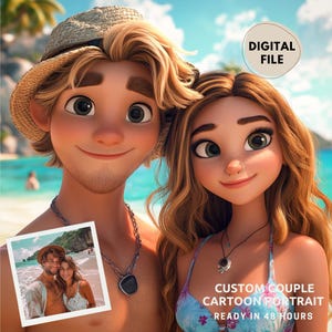 Custom Couple Portrait Family Cartoon Portrait From Photo Custom Cartoon Png Custom Cartoon Animation Portrait Couple Custom Portrait Gift