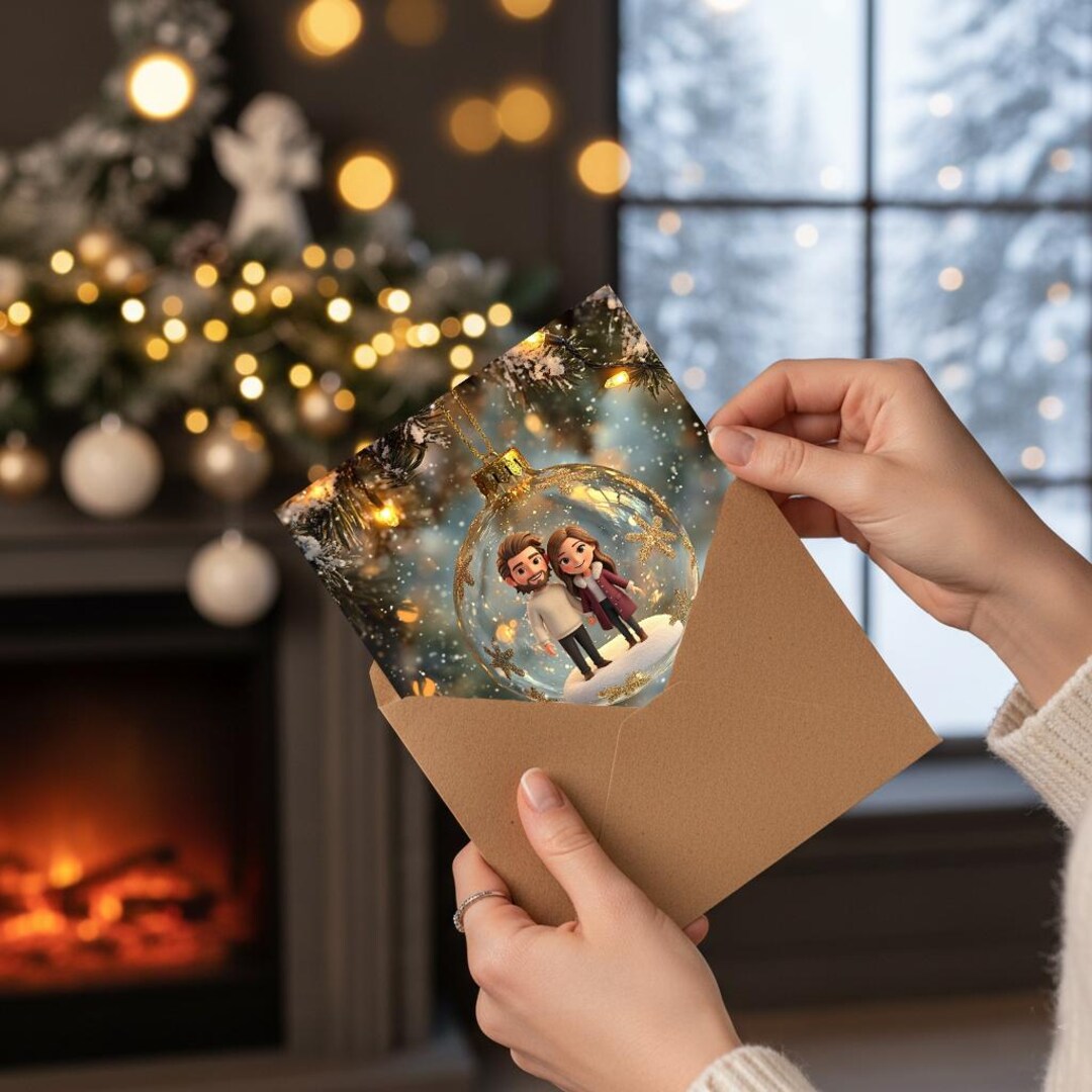 Christmas Custom Portrait Ornament, Merge of Different Photos, 3D ...