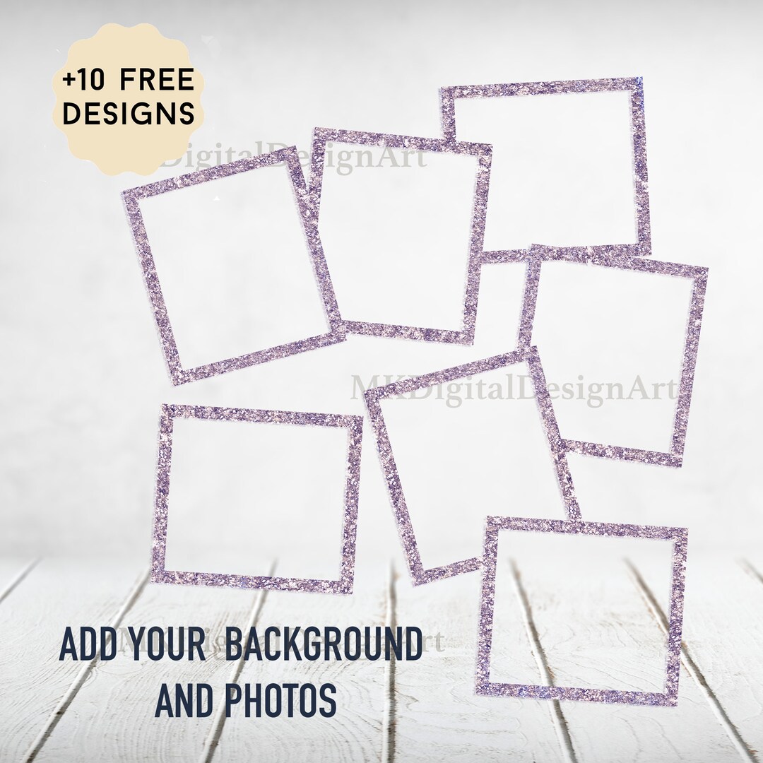 Photo Frame Png File for 20 Oz Skinny Tumblers Design, 7 Photo Frame ...